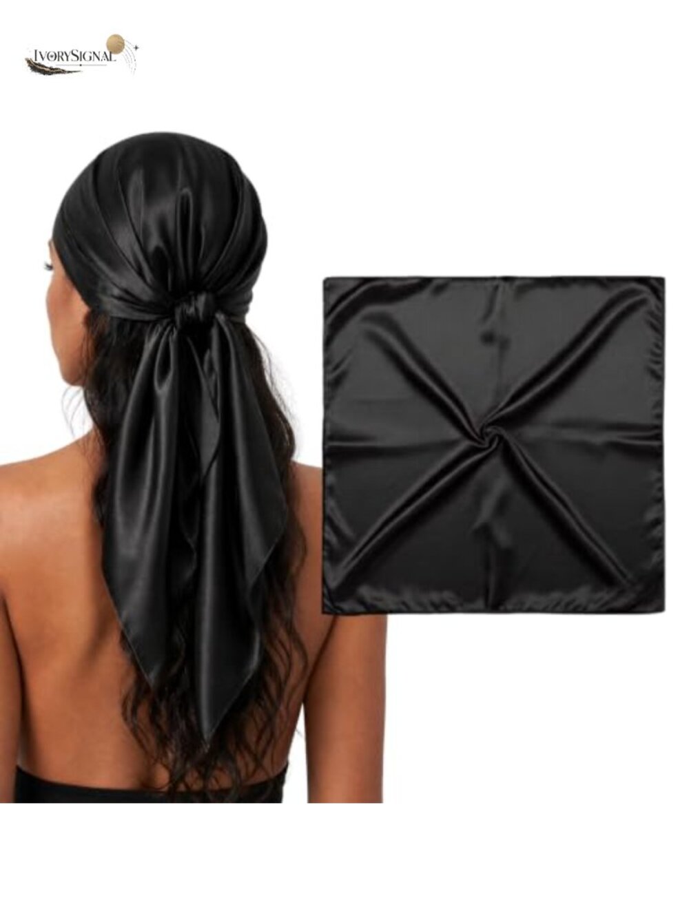 100% Mulberry Silk Large Head Scarf Bandana - 19 Momme Grade 6A, 36" Square